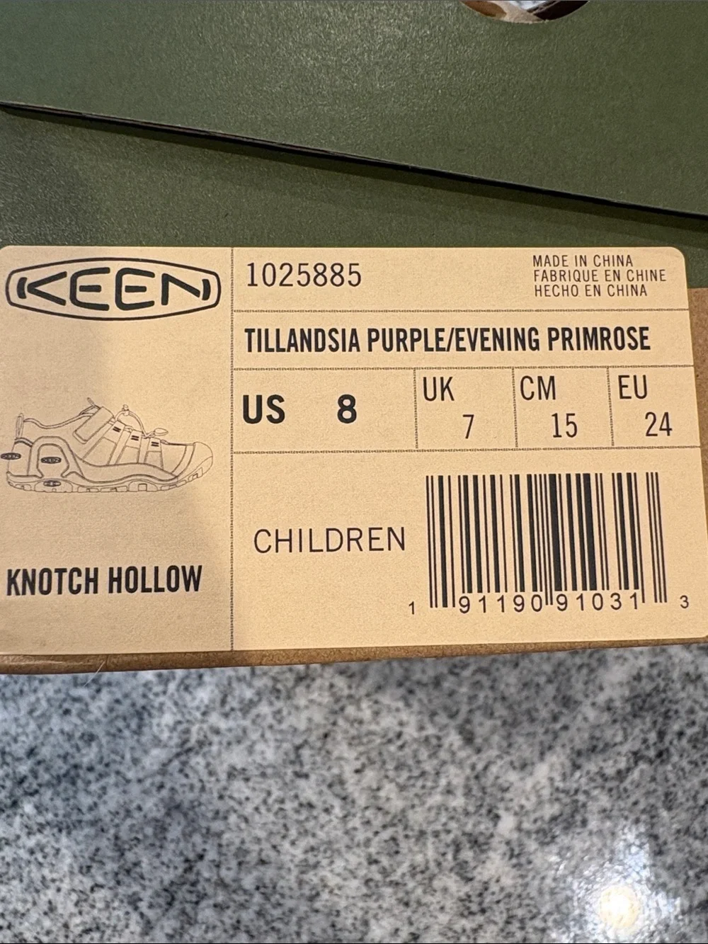 KEEN Knotch Hollow (Children) Purple/Evening Primrose Sneakers